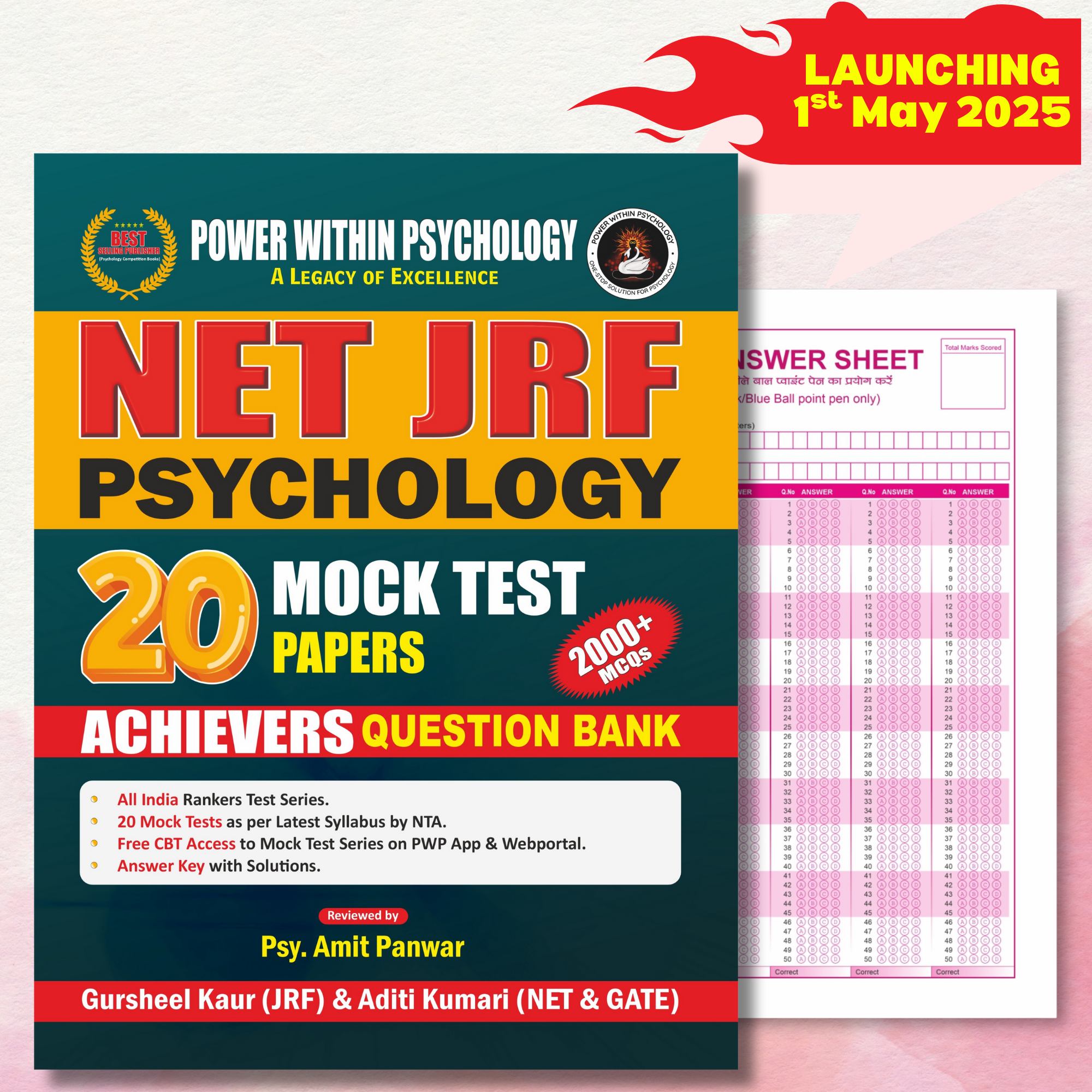 PWP NTA UGC NET JRF Paper 2 Psychology 2025 Achievers Question Bank Book | 20 Full Paper Mock Test Papers | OMR Sheets + Free CBT Mode Online Access PWP NTA UGC NET JRF Paper 2 Psychology 2025 Achievers Question Bank Book | 20 Full Paper Mock Test Papers | OMR Sheets + Free CBT Mode Online Access